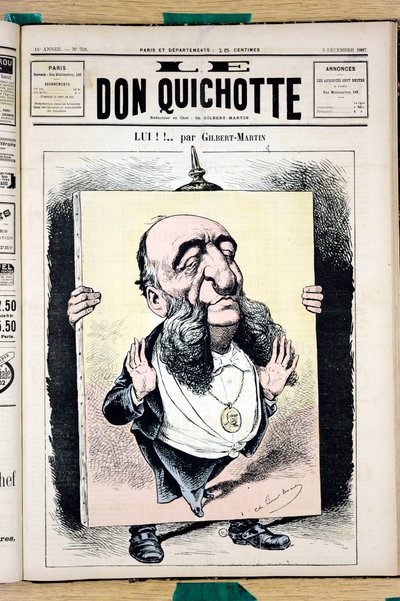 Titelblatt von „Le Don Quixote“, Nummer 702, Satirisch in Farben von Charles Gilbert Martin