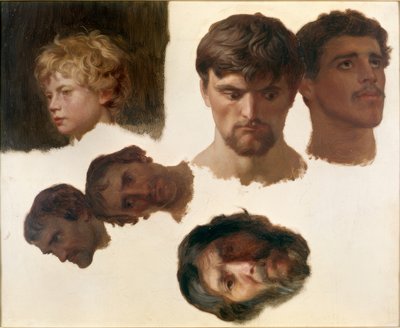Studie von sechs Köpfen von Charles Gleyre
