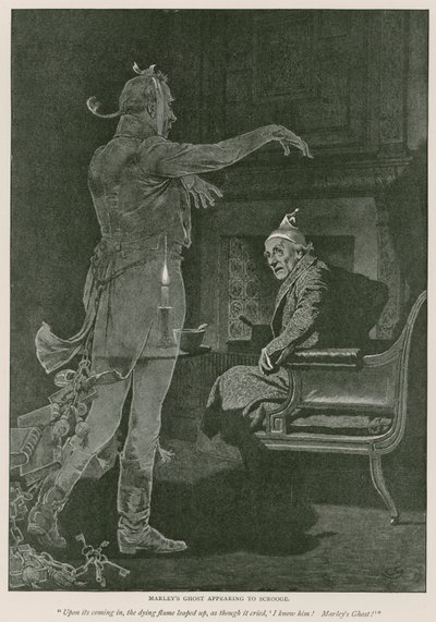 Illustration für Eine Weihnachtsgeschichte von Charles Dickens von Charles Green