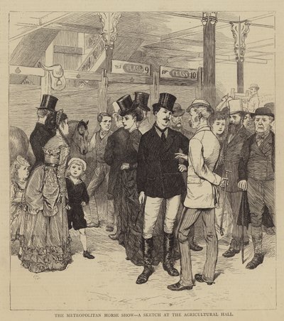 Die Metropolitan-Pferdeshow, eine Skizze in der Landwirtschaftshalle von Charles Green