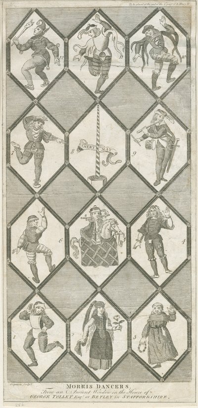 Betley Glasfenster - Morris-Tänzer (Gravur) von Charles Grignion