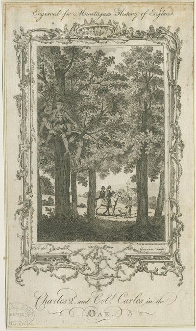 Boscobel - Die Königseiche (Gravur) von Charles Grignion