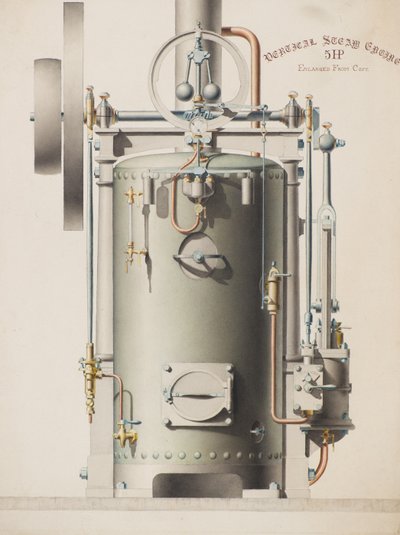 Vertikale Dampfmaschine, 5 PS von Charles Gustav Louis Phillips