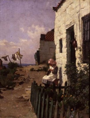 An der Hüttentür von Charles Haigh Wood
