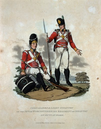 Grenadiere und Leichte Infanterie des 29. oder Worcestershire-Regiments im Dienst zu Hause, aus 