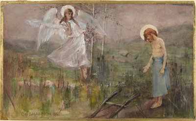 Ein Engel erscheint einem Heiligen von Charles Haslewood Shannon