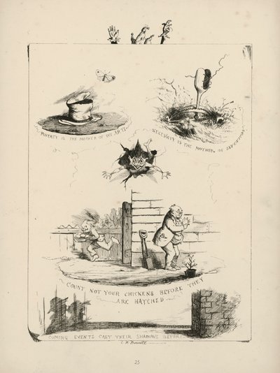 Seite aus Sprichwörter mit Bildern von Charles Henry (after) Bennett