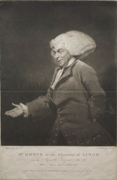 Mr. Edwin in der Rolle von Lingo von Charles Howard Hodges