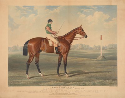Pferderennen: „Phosphorus“, geritten von George Edwards, Sieger der Derby Stakes in Epsom, 1837 von Charles Hunt