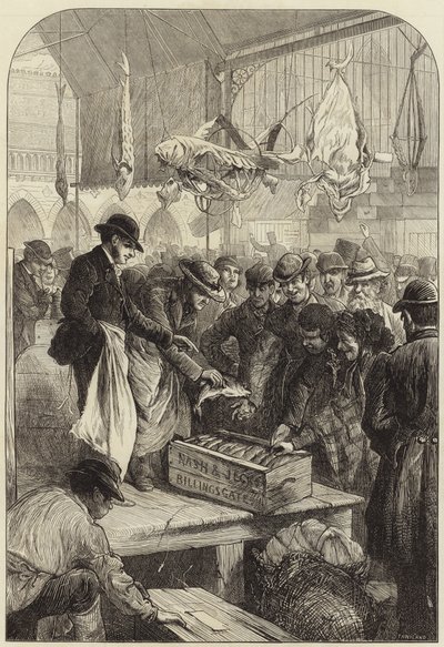 Eine Fischauktion auf dem Columbia-Markt von Charles J. Staniland
