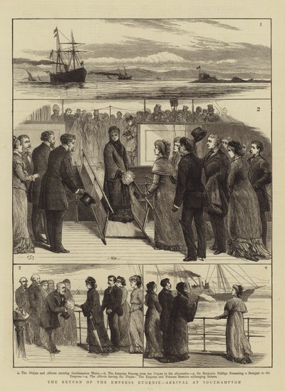Die Rückkehr der Kaiserin Eugenie, Ankunft in Southampton von Charles J. Staniland