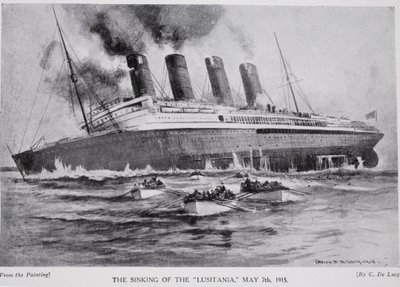 Das Sinken der Lusitania, 7. Mai 1915, Illustration aus 