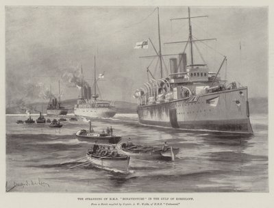 Die Strandung der HMS Bonaventure im Golf von Korniloff von Charles John de Lacy