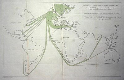 Karte, die den Kohleexport von den Britischen Inseln im Jahr 1850 zeigt von Charles Joseph Minard