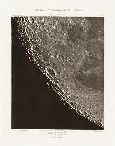 Fotografische Karte des Mondes, Tafel XII.A von Charles le Morvan