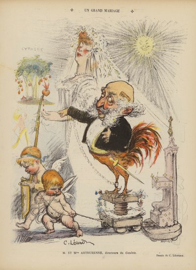 Eine große Hochzeit. Illustration für Le Rire von Charles Leandre