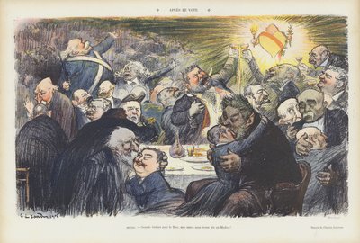 Nach der Abstimmung. Illustration für Le Rire von Charles Leandre