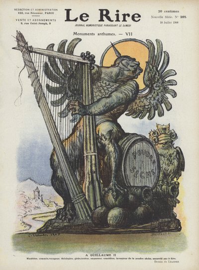 Karikatur von Kaiser Wilhelm II. von Deutschland. Illustration für Le Rire von Charles Leandre