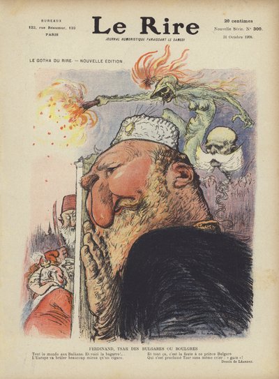 Karikatur von Zar Ferdinand I. von Bulgarien. Illustration für Le Rire von Charles Leandre