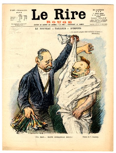 Cover von "Le Lire rouge", Satirisch in Schwarz-Weiß von Charles Leandre