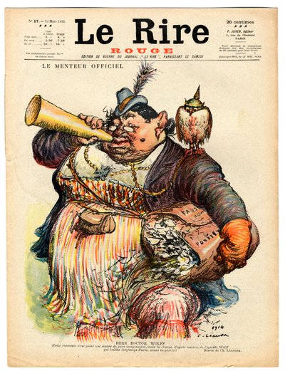 Cover von „Das rote Lachen“, Satirisch in Farben von Charles Leandre