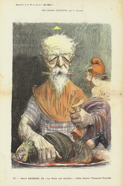 Henri Brisson, französischer Politiker, Illustration für Le Rire von Charles Leandre