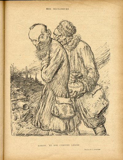 Illustration von Charles Leandre in Le Rire, 29/05/20 - Loriot und sein Kompagnon Lenin von Charles Leandre