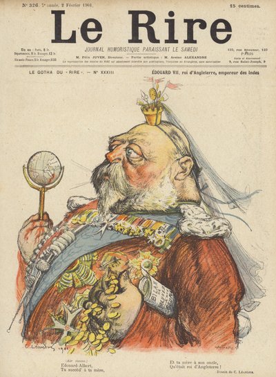 König Edward VII. von England, Illustration für Le Rire von Charles Leandre