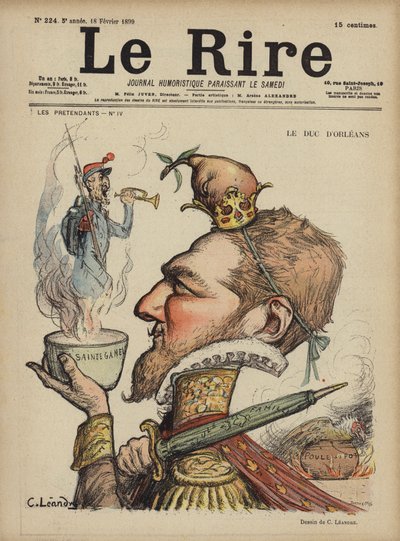 Der Herzog von Orleans, Illustration für Le Rire von Charles Leandre