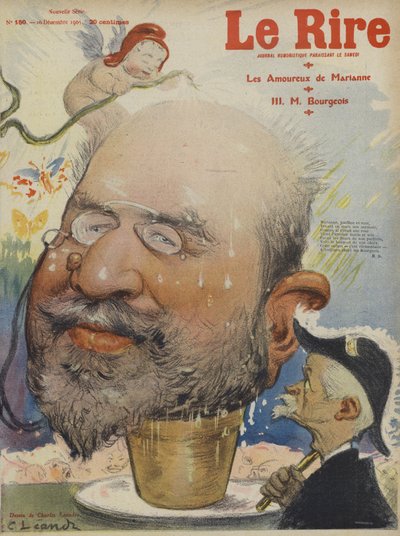 Leon Bourgeois, französischer Politiker. Illustration für Le Rire von Charles Leandre