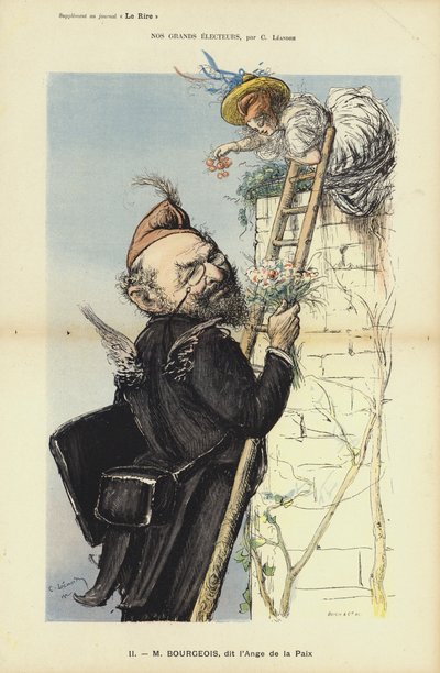 Léon Bourgeois, französischer Politiker, Illustration für Le Rire von Charles Leandre
