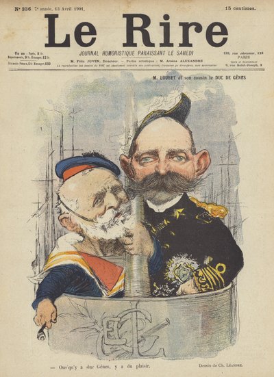 Loubet und sein Cousin der Herzog von Genua, Illustration für Le Rire von Charles Leandre
