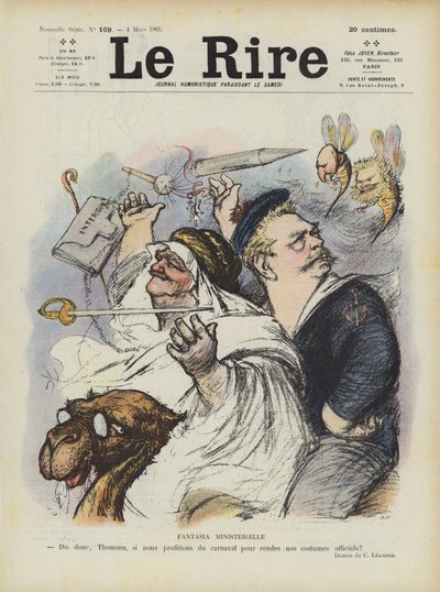 Ministerielle Fantasie. Illustration für Le Rire von Charles Leandre