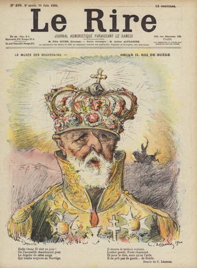 Oscar II., König von Schweden, Illustration für Le Rire von Charles Leandre