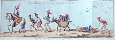 Französische Freiwillige marschieren zur Eroberung Großbritanniens, geätzt von James Gillray (1757-1815), veröffentlicht von Hannah Humphrey im Jahr 1803 von Charles Lorraine (after) Smith