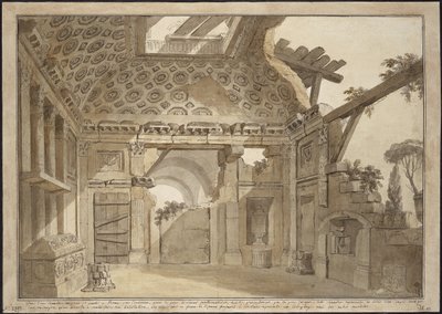 Entwurf für die Gemälde in der Zelle von Pater Lesueur im Kloster Santissima Trinita dei Monti in Rom von Charles Louis Clerisseau