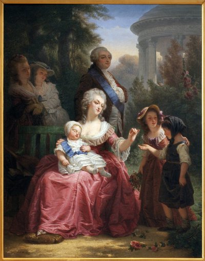 Die französische Königsfamilie in Trianon von Charles Louis Lucien Muller