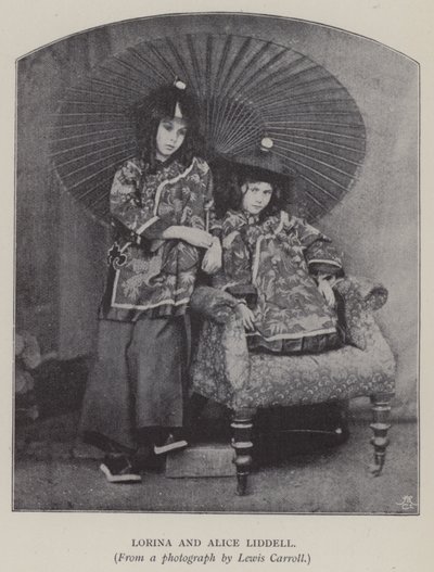 Lorina und Alice Liddell (s/w Foto) von Charles Lutwidge Dodgson