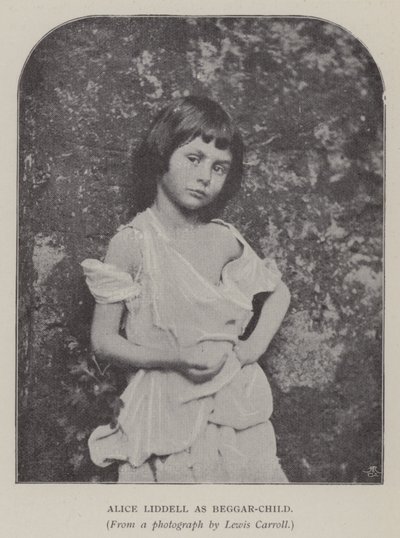 Alice Liddell als Bettelkind (s/w Foto) von Charles Lutwidge Dodgson