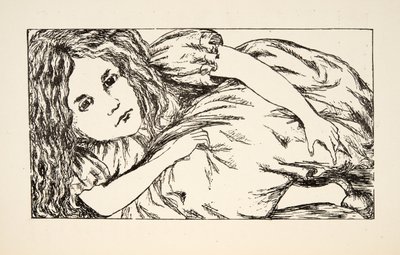 Alice im Haus des Weißen Kaninchens, Illustration aus Alice unter der Erde, veröffentlicht 1886 von Charles Lutwidge Dodgson