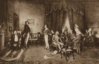 Treffen von Robert Burns und Sir Walter Scott, Edinburgh von Charles Martin (after) Hardie