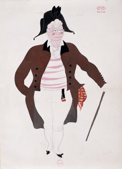 Kostüm für die Figur des Bartolo aus Der Barbier von Sevilla von Gioacchino Rossini, Skizze von Charles Martin (1884-1934) von Charles Martin