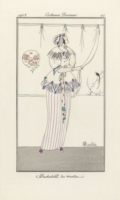 Déshabillé du matin, aus Costumes Parisiens, veröffentlicht 1913 von Charles Martin