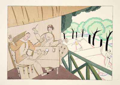 Le Tennis, aus Sports & Divertissements, veröffentlicht 1914 von Charles Martin