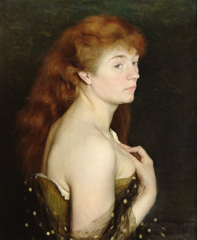Porträt einer jungen rothaarigen Frau, 1889 von Charles Maurin