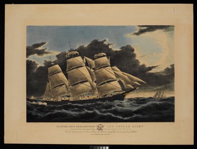 Klipperschiff Dreadnought vor Tuskar Light 12 1/2 Tage von New York auf ihrer berühmten Passage nach Liverpool in 13 Tagen 11 Stunden Dez. 1854 von Charles & Mcfarlane Duncan (1818 1865) Parsons