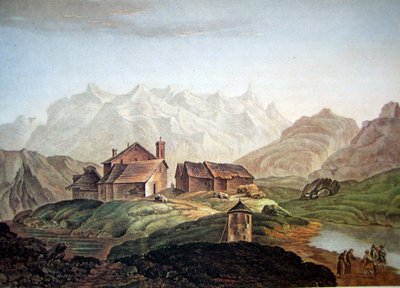 Gotthardhospiz 1785 von Charles Melchior Descourtis
