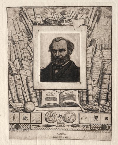 Armand Gueraud aus Nantes, Drucker und Literat, 1862 von Charles Meryon