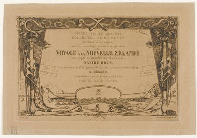 Umschlag für eine Reise nach Neuseeland (1842-46) von Charles Meryon