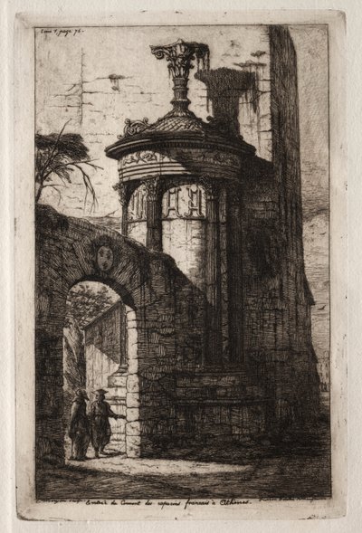 Eingang zum französischen Kapuzinerkloster in Athen von Charles Meryon